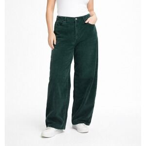Levi's '94 Baggy Corduroy Pants Womens 34 x 26 Dark Green High Rise Wide Leg